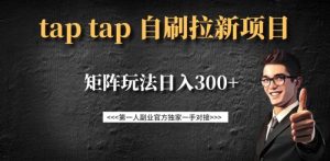 taptap拉新自刷项目，一个新用户14元，矩阵玩法日入300+-网创小站