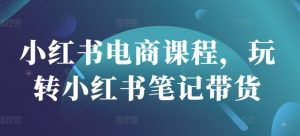 小红书电商课程，玩转小红书笔记带货-网创小站