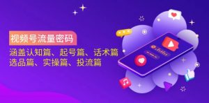 视频号流量密码：涵盖认知篇、起号篇、话术篇、选品篇、实操篇、投流篇-网创小站