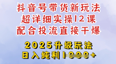 2025全新升级抖音带货玩法,一天纯利四位数,从剪辑到选品再到发布投流,超详细玩法揭秘-网创小站