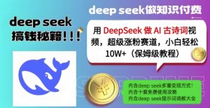 用DeepSeek做AI古诗词视频，超级涨粉赛道，小白轻松涨粉10W+(保姆级教程)-网创小站