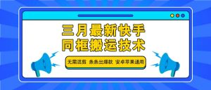 三月最新快手同框搬运技术，无需混剪 条条出爆款 安卓苹果通用-网创小站