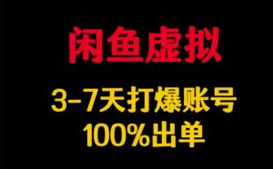 闲鱼虚拟详解，3-7天打爆账号，100%出单-网创小站