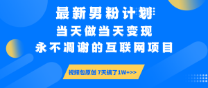 最新男粉计划6.0玩法，永不凋谢的互联网项目 当天做当天变现，视频包原...-网创小站