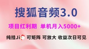搜狐音频挂ji3.0.可矩阵可放大，独家技术，稳定月入5000+【揭秘】-网创小站