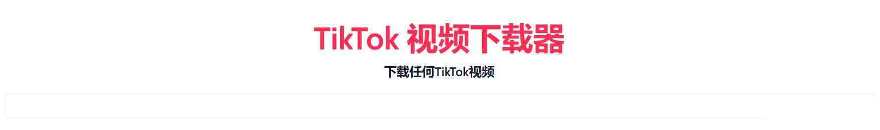 TikTok无水印下载的网站-网创小站