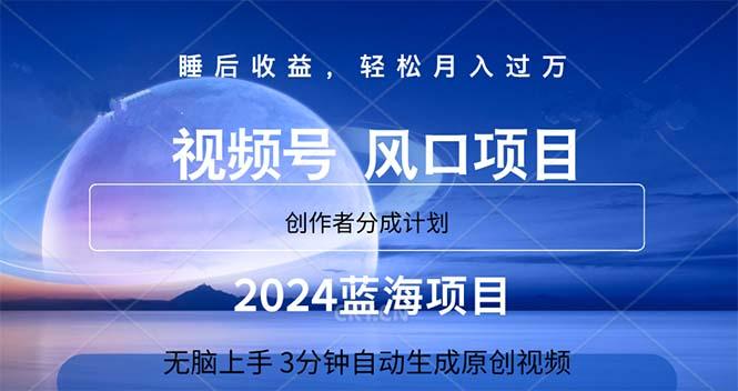 2024蓝海项目，3分钟自动生成视频，月入过万-网创小站