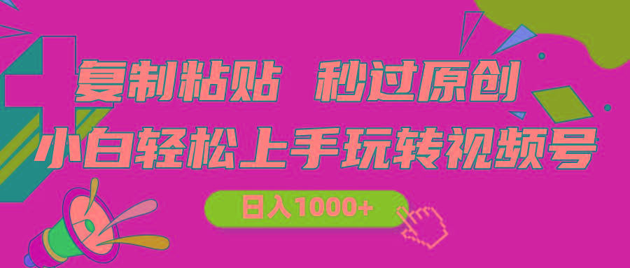 视频号新玩法 小白可上手 日入1000+-网创小站