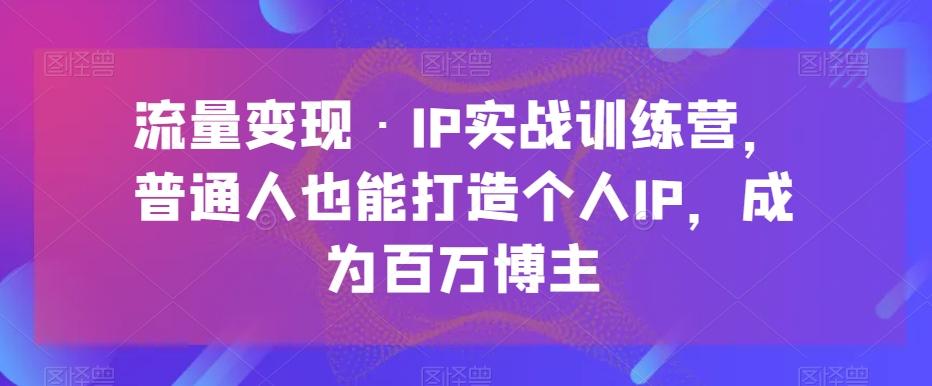 流量变现·IP实战训练营，普通人也能打造个人IP，成为百万博主-网创小站