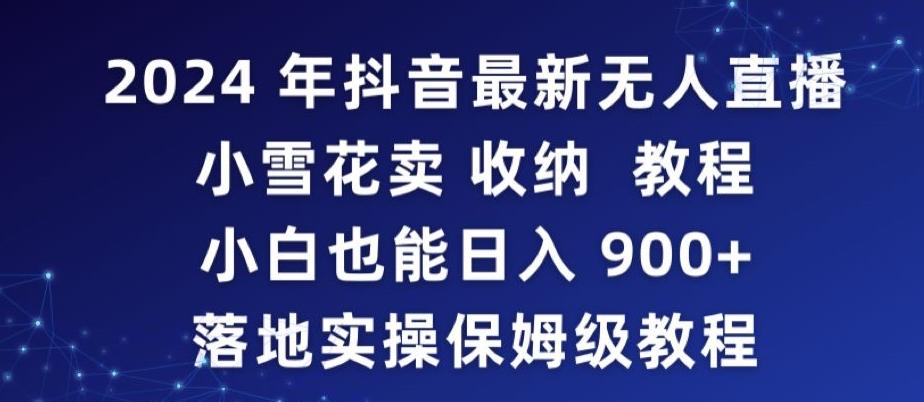2024年抖音最新无人直播小雪花卖收纳教程，小白也能日入900+落地实操保姆级教程【揭秘】-网创小站
