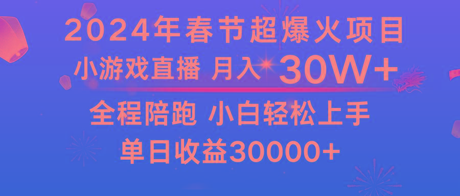龙年2024过年期间，最爆火的项目 抓住机会 普通小白如何逆袭一个月收益30W+-网创小站