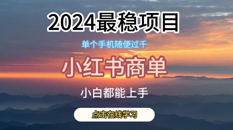 2024最稳蓝海项目，小红书商单项目，没有之一【揭秘】-网创小站