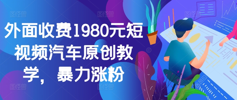 外面收费1980元短视频汽车原创教学，暴力涨粉-网创小站