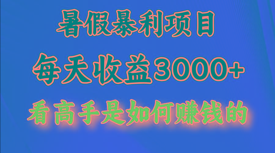 暑假暴力项目 1天收益3000+，视频号，快手，不露脸直播.次日结算-网创小站