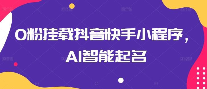 0粉挂载抖音快手小程序，AI智能起名-网创小站
