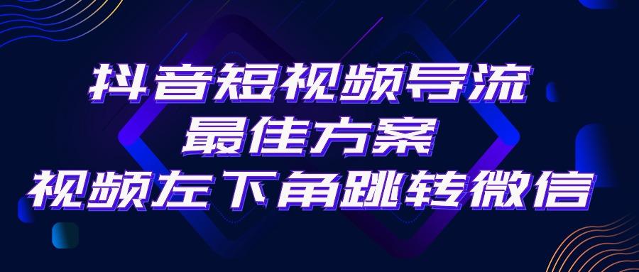 抖音短视频引流导流最佳方案，视频左下角跳转微信，外面500一单，利润200+-网创小站