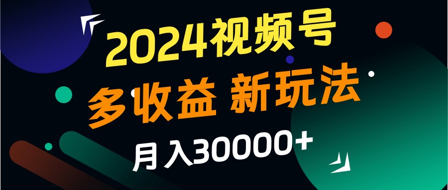 2024视频号多收益的新玩法，月入3w+，新手小白都能简单上手！-网创小站
