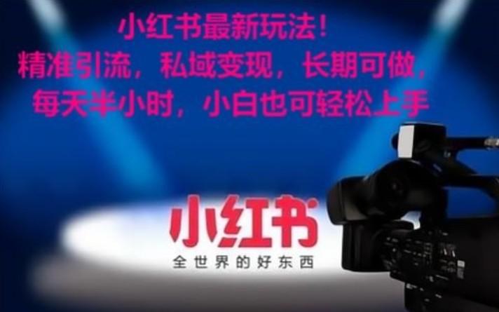 小红书最新玩法！精准引流，私域变现，长期可做，每天半小时，小白也可轻松上手-网创小站