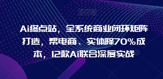 Ai终点站，全系统商业闭环矩阵打造，帮电商、实体降70%成本，12款Ai联合深度实战【0906更新】-网创小站
