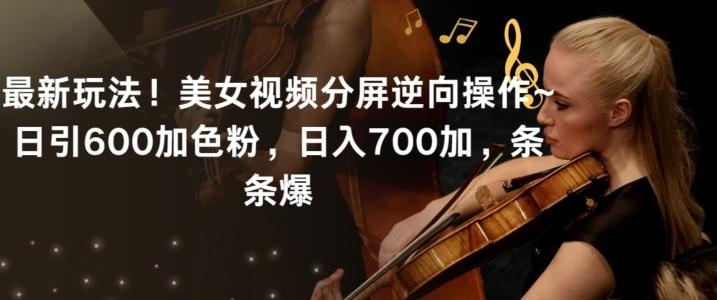 最新玩法！美女视频分屏逆向操作~日引600加色粉，日入700加，条条爆【揭秘】-网创小站