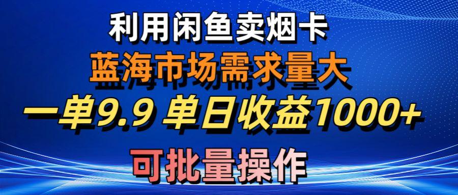 利用咸鱼卖烟卡，蓝海市场需求量大，一单9.9单日收益1000+，可批量操作-网创小站