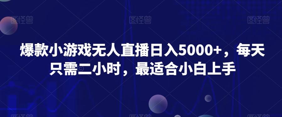 爆款小游戏无人直播日入5000+，每天只需二小时，最适合小白上手-网创小站