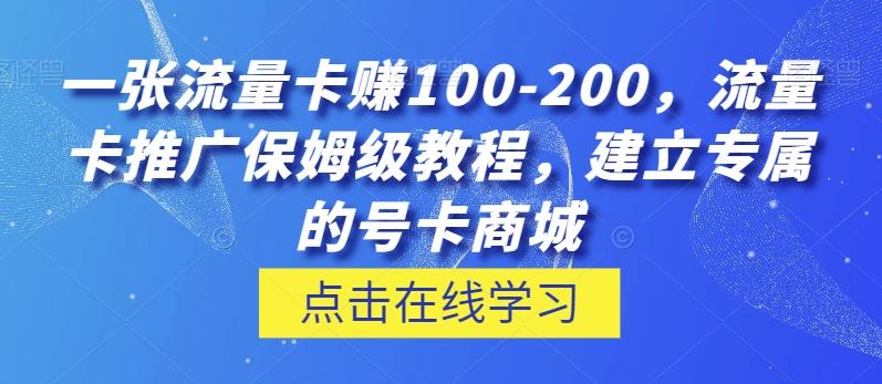 一张流量卡赚100-200，流量卡推广保姆级教程，建立专属的号卡商城-网创小站