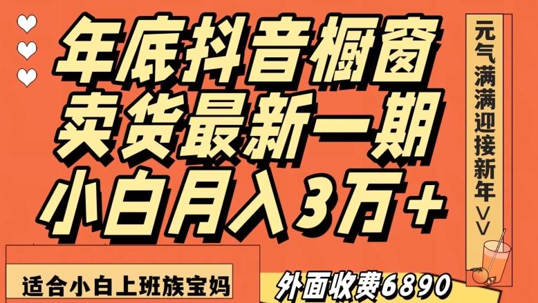 外面收费6890元年底抖音橱窗卖货最新一期，小白月入3万，适合小白上班族宝妈【揭秘】-网创小站