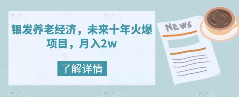 银发养老经济，未来十年火爆项目，月入2w【揭秘】-网创小站