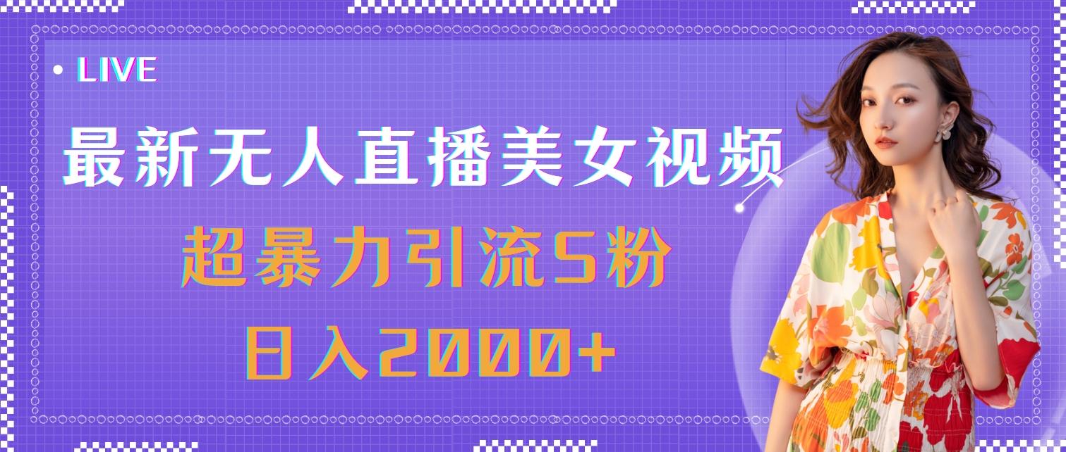 最新无人直播美女视频，超暴力引流S粉日入2000+-网创小站