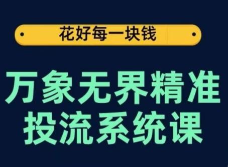 万象无界精准投流系统课，从关键词到推荐，从万象台到达摩盘，从底层原理到实操步骤-网创小站