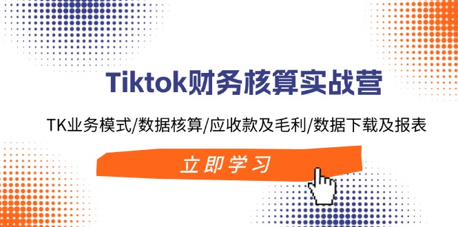 Tiktok财务核算实战营：TK业务模式/数据核算/应收款及毛利/数据下载及报表-网创小站