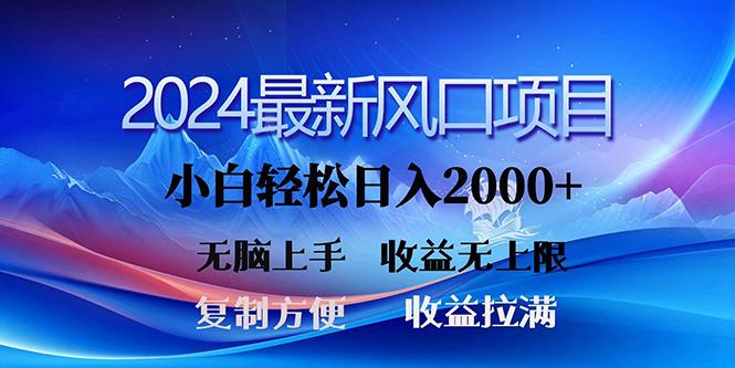 (10078期)2024最新风口！三分钟一条原创作品，日入2000+，小白无脑上手，收益无上限-网创小站