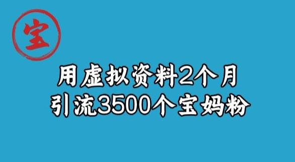 宝哥虚拟资料项目，2个月引流3500个宝妈粉-网创小站