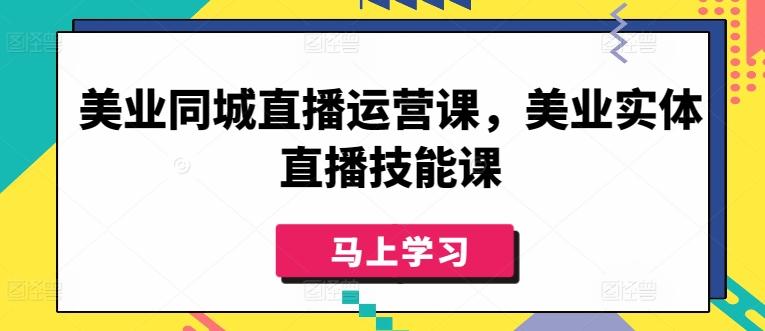 美业同城直播运营课，美业实体直播技能课-网创小站