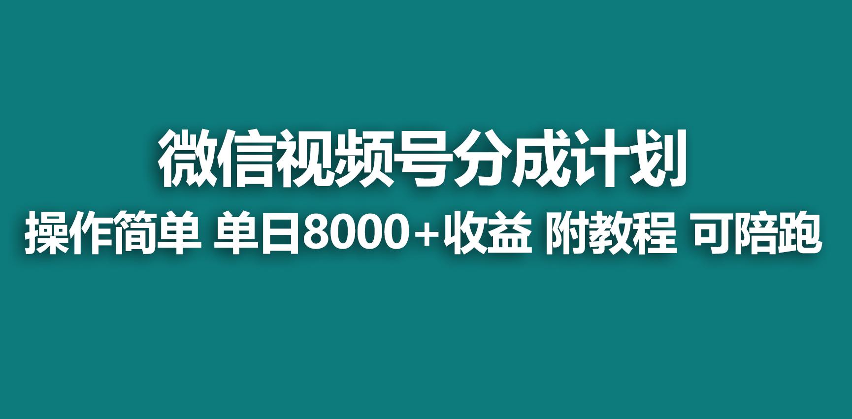 【蓝海项目】视频号分成计划，快速开通收益，单天爆单8000+，送玩法教程-网创小站