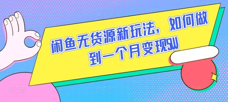 闲鱼无货源新玩法，如何做到一个月变现5W【揭秘】-网创小站