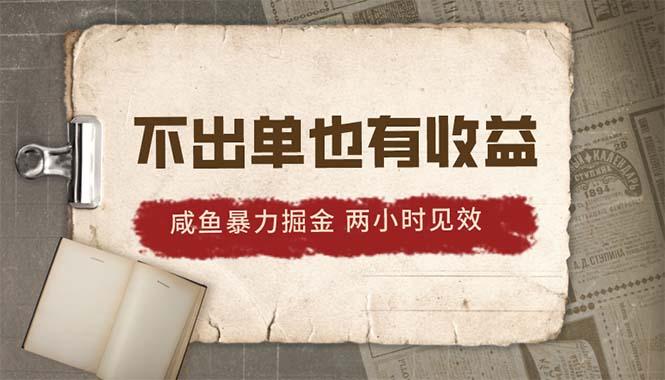 2024咸鱼暴力掘金，不出单也有收益，两小时见效，当天突破500+-网创小站