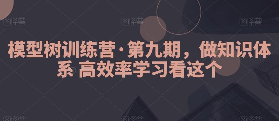 模型树训练营·第九期，做知识体系高效率学习看这个-网创小站