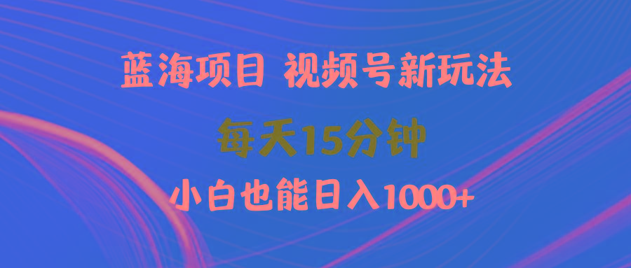 (9813期)蓝海项目视频号新玩法 每天15分钟 小白也能日入1000+-网创小站