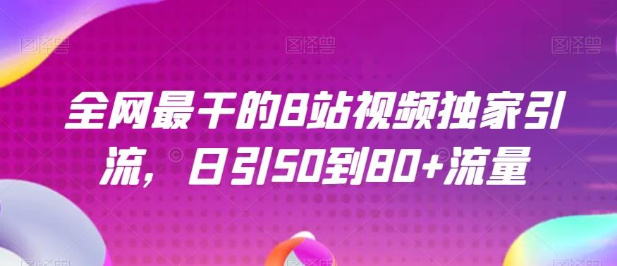 全网最干的B站视频独家引流，日引50到80+流量【揭秘】-网创小站
