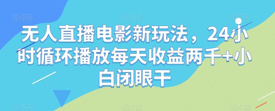 无人直播电影新玩法，24小时循环播放每天收益两千+小白闭眼干【揭秘】-网创小站