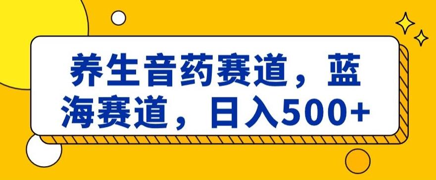 养生音药赛道，蓝海赛道，日入500+【揭秘】-网创小站