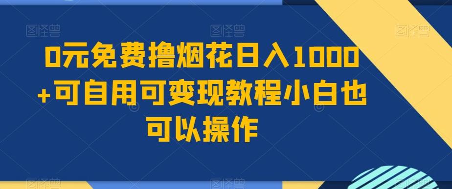 0元免费撸烟花日入1000+可自用可变现教程小白也可以操作，永久免费更新链接-网创小站