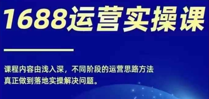 1688实操运营课，零基础学会1688实操运营，电商年入百万不是梦-网创小站