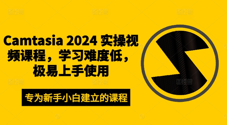 Camtasia 2024 实操视频课程，学习难度低，极易上手使用-网创小站