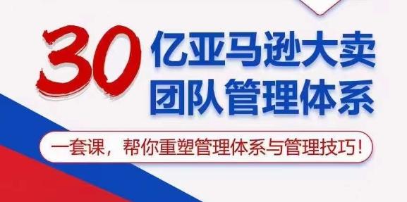 30亿亚马逊大卖团队管理体系，一套课，帮你重塑管理体系与管理技巧-网创小站