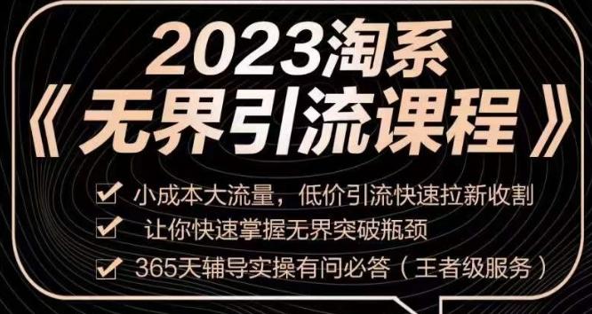 2023淘系无界引流实操课程，​小成本大流量，低价引流快速拉新收割，让你快速掌握无界突破瓶颈-网创小站