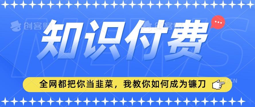 2024最新知识付费项目，小白也能轻松入局，全网都在教你做项目，我教你做镰刀【揭秘】-网创小站