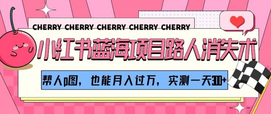 小红书蓝海项目路人消失术，帮人p图，也能月入过万，实测一天300+【揭秘】-网创小站